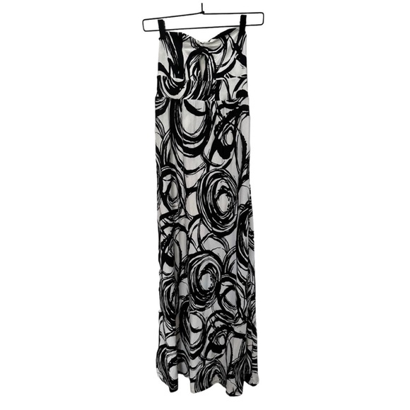 Trina Turk Maxi Dress Strapless Black Swirl Print Size Small NWT - Picture 1 of 10